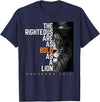 Funny The Righteous Are As Bold As A Lion Bible Verse T-Shirt - Navy Blue