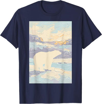 Polar Bear Arctic Painting Wildlife Nature Lover Art Kids T-Shirt