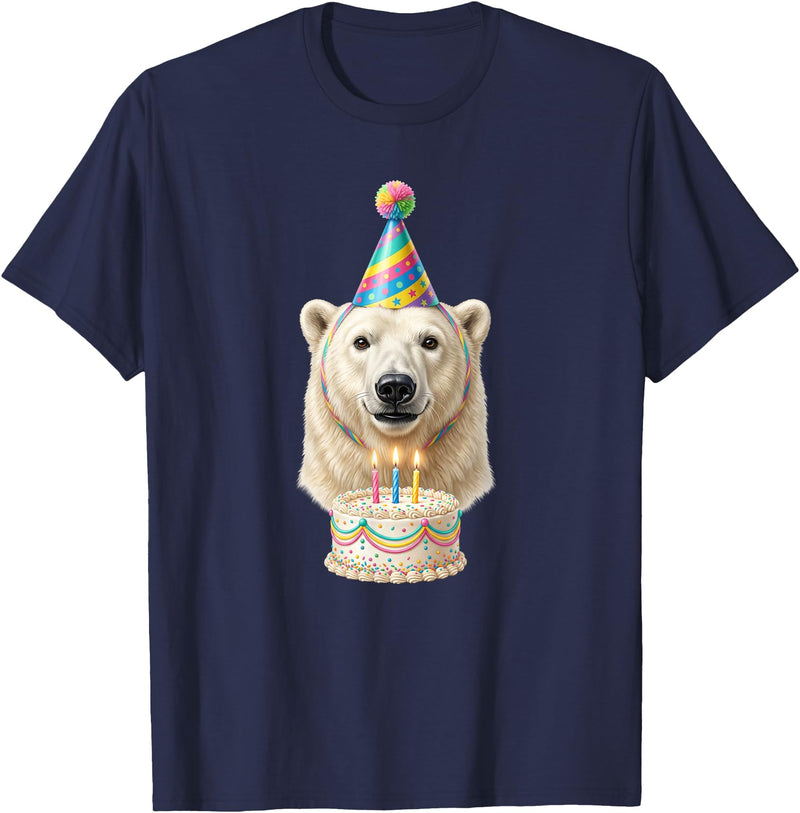 Birthday Party Polar Bear Polar Bear Birthday T-Shirt - Navy Blue