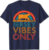 Funny Jersey Gift for Men & Women Cow Vibes Only - Cow Breeder Jersey Cattle Farmer T-Shirt - Navy Blue