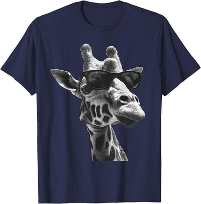 Giraffe with Sunglasses Wildlife Safari Giraffe Animal Lover T-Shirt