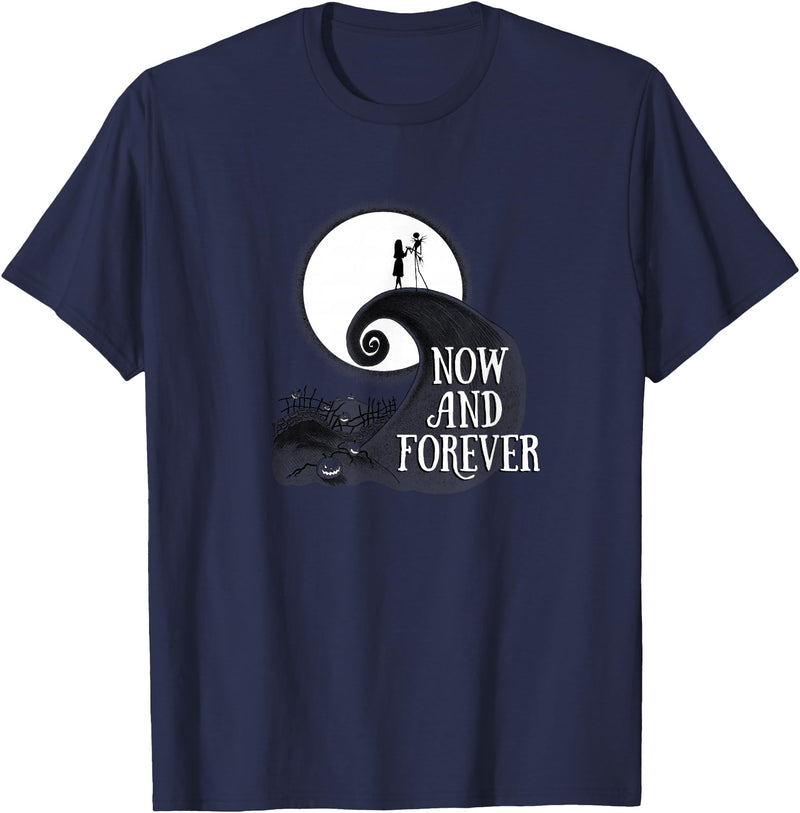 Disney The Nightmare Before Christmas - Jack & Sally Now & Forever T-Shirt - Navy Blue