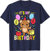 Hiking Lover Design Its My 8th Birthday Teddy Bear T-Shirt - Navy Blue