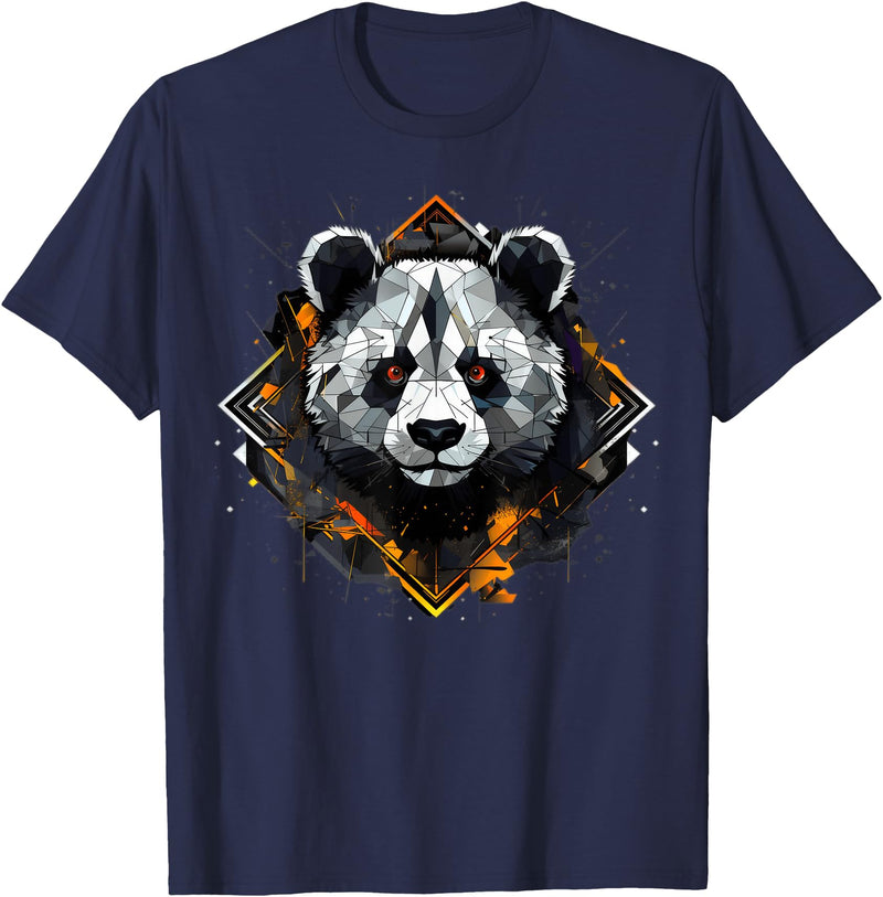 Synthwaive Panda Bear Halloween T-Shirt for Men Women T-Shirt - Navy Blue