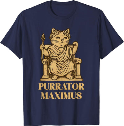 Funny Cat In the Roman Emperor for History Teacher Funny Roman Emperor Cat History Teacher Ancient Cat Lover T-Shirt
