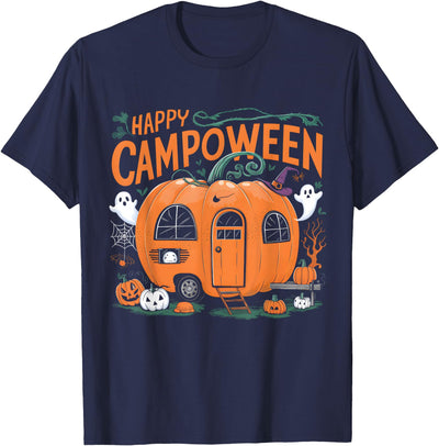 Campers Halloween Costume Tee Happy Camp-O-Ween Halloween Camping Ghosts and Campfires T-Shirt
