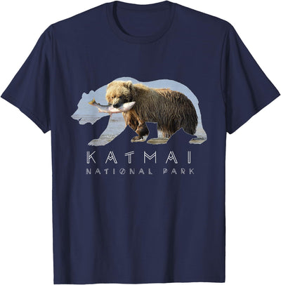 Alaskan Bear Katmai National Park Lake Image Alaska Souvenir T-Shirt