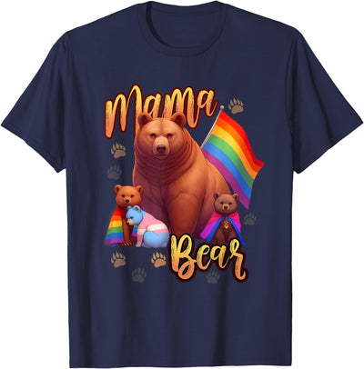 Mama Bear and Cubs Pride Flag T-Shirt