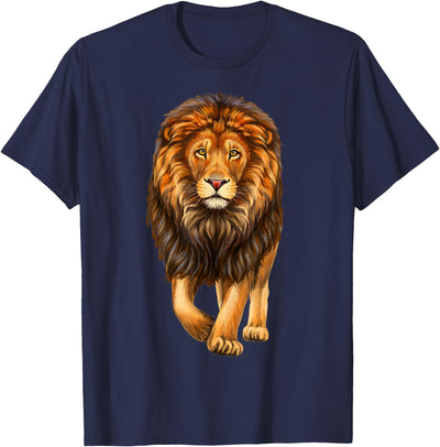 Lion Walking Realistic for Lovers Lions King African Animal T-Shirt