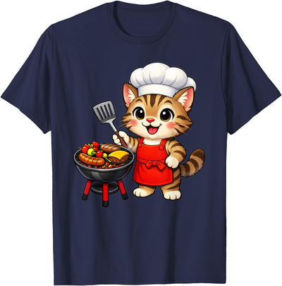 Funny Barbecue Cat Grilling BBQ Apparel Funny Barbecue Cat Grilling BBQ T-Shirt
