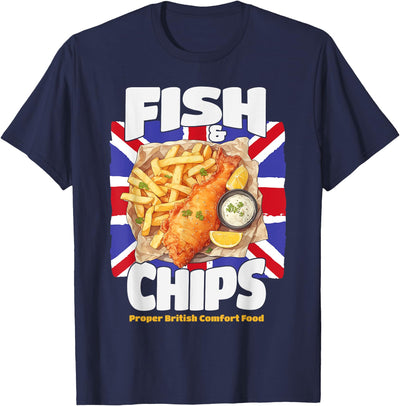 Fish And Chips Outfit Idea For Women & Novelty British Foods T-Shirt