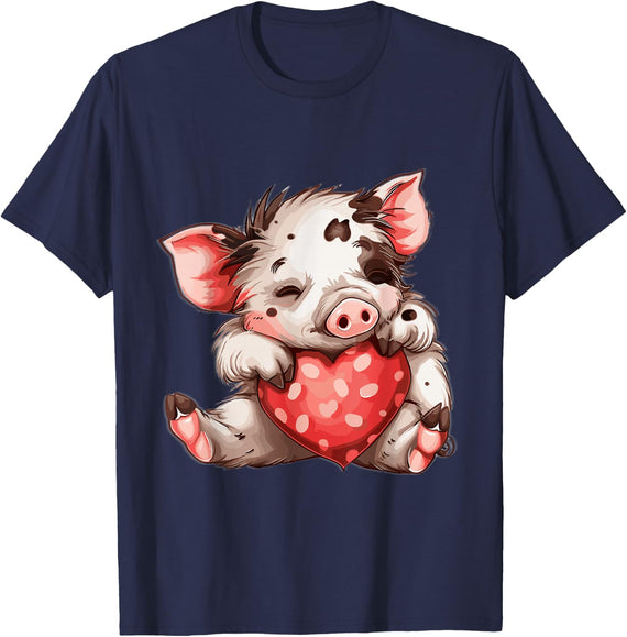 Kune Kune Pig Heart Kunekune for Women Kune Kune Pig Girl T-Shirt - Navy Blue