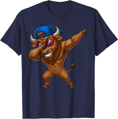 Cow Buffalo Dabbing Women Youth Kids Toddler Boys Girls T-Shirt