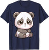 Cute Sad Panda Designs Sad Panda Bear Animal T-Shirt - Navy Blue