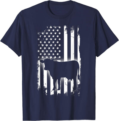 Patriotic Cow T-Shirt - USA Farm Animal Apparel