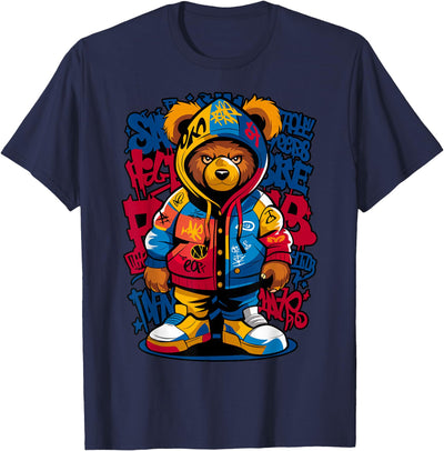 Hip Hop Teddy Bear Streetwear Rapper Graffiti T-Shirt