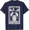 Retro Possum Racoon Lover The Moon Halloween Tee Tarot Card Vintage Team Trash Crescent Moon Opossum Raccoon T-Shirt - Navy