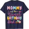 Sweet Birthday Girl Donut Family Matching Mommy Of The Sweet Birthday Girl Donut Lover Party T-Shirt - Navy Blue