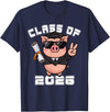 Peace Sign Hand Animal Class of 2026 Graduation Peace Sign Hand Pig Class of 2026 Graduation T-Shirt - Navy Blue