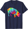 Pig Tie Dye Vintage Farmer T-Shirt - Navy Blue