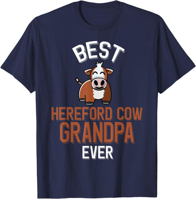 Best Hereford Cow Grandpa Ever Cute Cattle T-Shirt