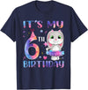 It's My 6th Birthday Bunny Rabbit 6 Years Old Boy Girl T-Shirt in Navy Blue
