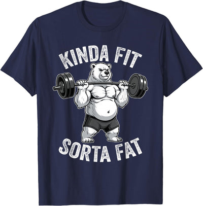 Iron Jungle Apparel Kinda Fit Sorta Fat Polar Bear Gym Weightlifting Workout T-Shirt