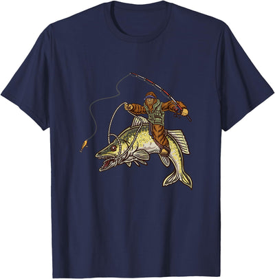 Walleye Fishing Sauger Hunting Bigfoot Fishermen T-Shirt