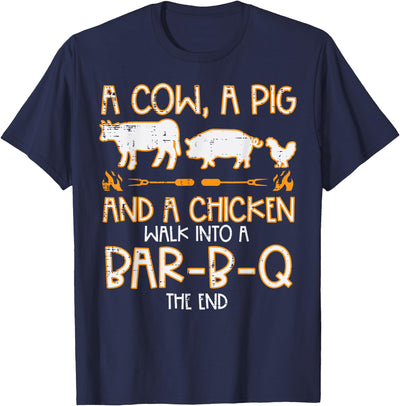 Cow Pig Chicken Walk Bar B Q Bbq Barbecue Grilling Men Women T-Shirt