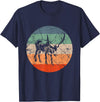 Retro Watusi Gift for Men, Women, Dad & Mom Retro Cow Silhouette - Cattle Farmer Vintage Watusi T-Shirt - Navy Blue