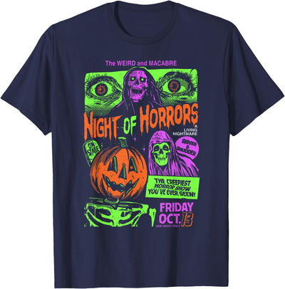 Scary Night Of Horrors Spooky Halloween Women Men Scary Ghosts Spooky Halloween Pumpkin Graphic For Men Women T-Shirt