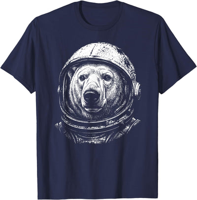 Retro Astronaut Polar Bear Lovers Space Galaxy T-Shirt