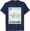Polar Bear Mexican Tee El Oso Polar Mexican Polar Bear Cards T-Shirt - Navy Blue