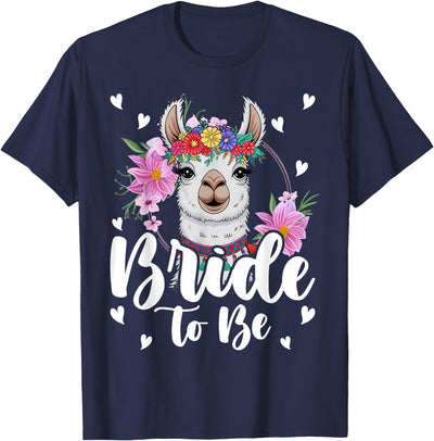 Llama Lover Gift Co. Llama Bride to Be Wedding Bridal Shower Alpaca T-Shirt