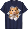 Cute Hamster Design for Men Women Kids Animal Hamster Lovers T-Shirt - Navy Blue