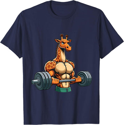 Funny Giraffe Gym Weightlifting Fitness Workout Deadlift T-Shirt