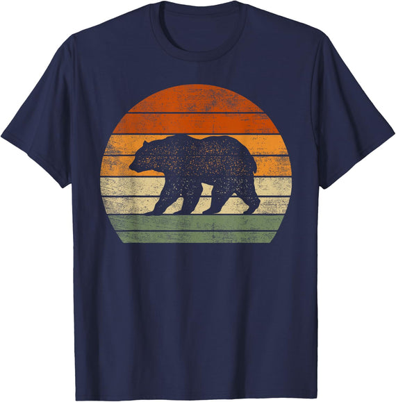 Bear Gifts For Women Men Polar Bear Wildlife Print Graphic T-Shirt - Navy Blue