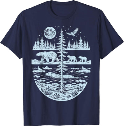 Polar Bear Arctic Tundra Wildlife Nature Lover Polar Bear Arctic Wilderness Nature Scene Wildlife Lover T-Shirt