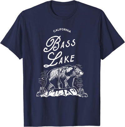 Vintage Bass Lake Retro Bear Vacation California T-Shirt