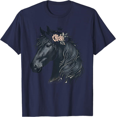 Friesian Horse Friesian Breed Lover Majestic Friesian Horse Lover Majestic Friesian Horse Riding T-Shirt