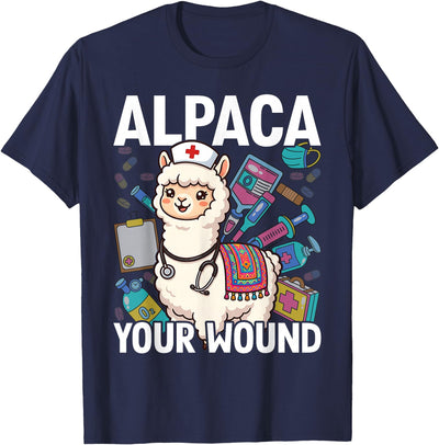 Llama Nurse Lover Gift Co. Alpaca Your Wound Cute Llama Wound Care Nurse T-Shirt