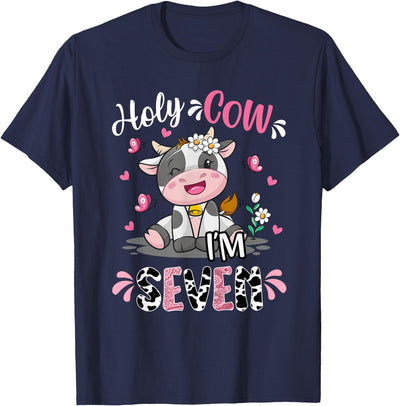 Cow Themed Birthday Party Supplies for Girl 7th Holy Cow I'm T-Shirt