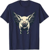 Flying Pig With Wings Design Flying Pig With Wings Fly Pig Lovers T-Shirt - Navy Blue