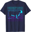 Hereford Gifts Hereford Cattle Hereford Cow Farmer Retro T-Shirt - Navy Blue