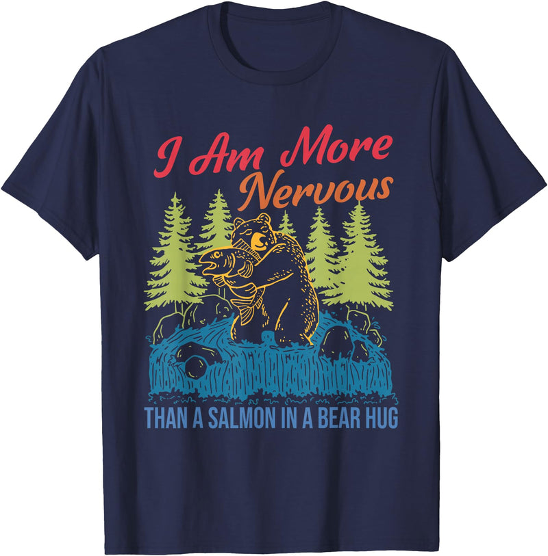 I Am More Nervous Than A Salmon In A Bear Hug Vintage T-Shirt - Navy Blue