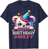 Birthday Teddy Surprise Customized First Name Tee Celebrating Ashley's Birthday Party with a cute Teddy T-Shirt - Navy Blue