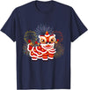 Happy Chinese New Year 2025 Lion Dance Chinese New Year Lunar New Year T-Shirt - Navy Blue