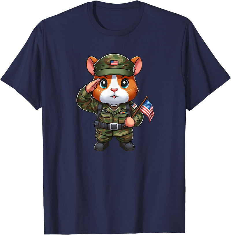 Funny Guinea Pig Gifts Guinea Pig Army Pet Funny Military T-Shirt - Navy Blue
