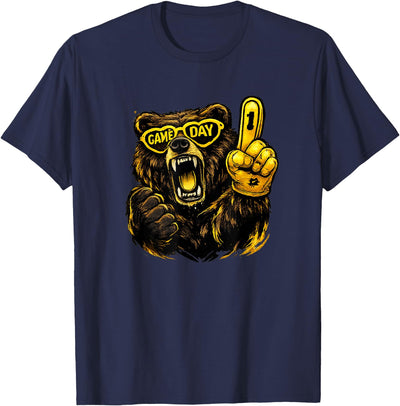 Funny Hockey Bear Game Day Vintage for Fans T-Shirt