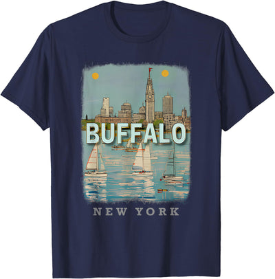 Cow Buffalo New York Waterfront Wonder Ny Sd846 T-Shirt
